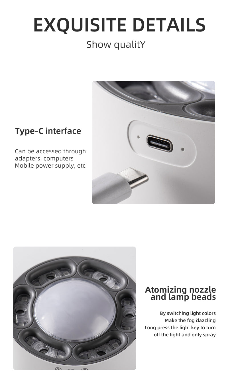 Wholesale Voice Control Colorful LED Humidifier - 800ml USB Ultrasonic Cool Mist