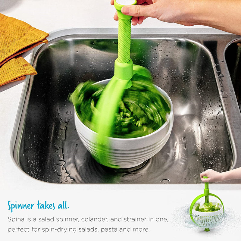 Scratch Resistant Nylon Salad Spinner – Quick Drying Colander with Twisting Funnel