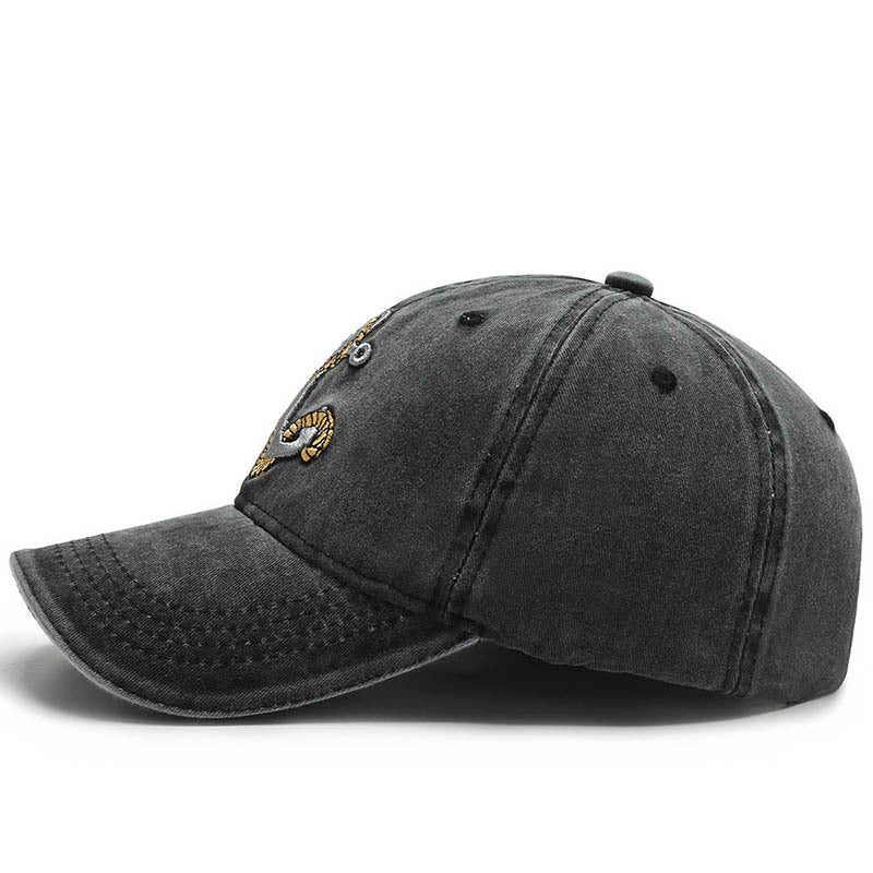 Outdoor Sun Hat for Men – Riveted Denim & Embroidery Detail