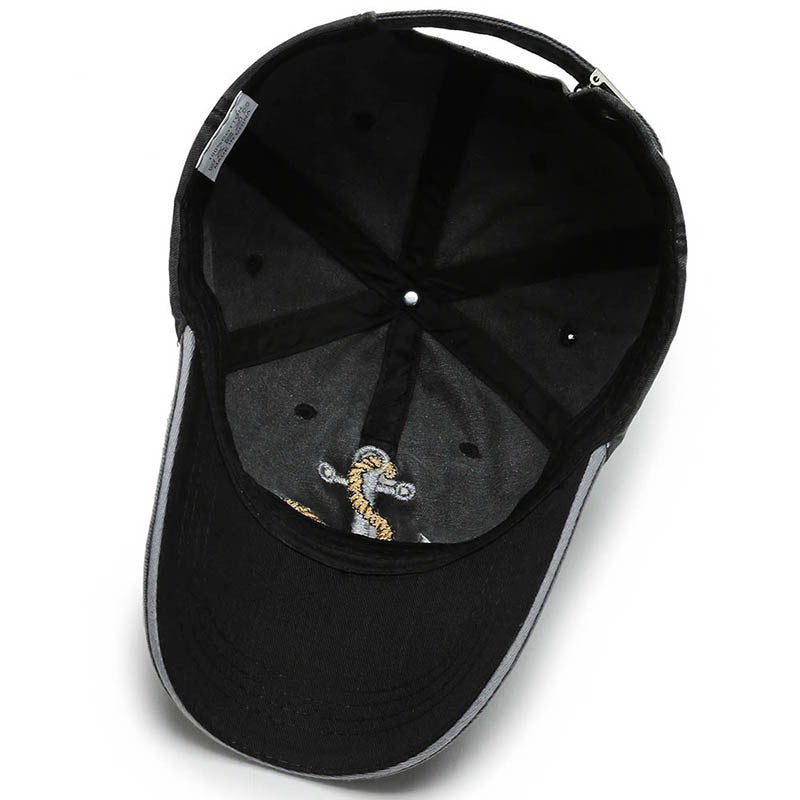 Outdoor Sun Hat for Men – Riveted Denim & Embroidery Detail