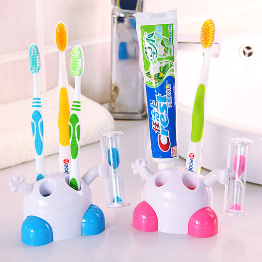 Hourglass Toothbrush Holder Timer – 3-Minute Sand Timer for Kids & Adults