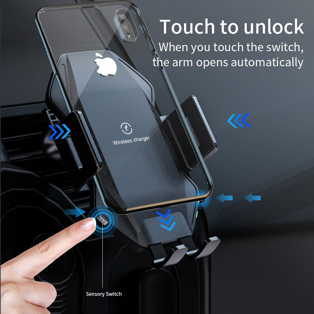 Auto-Sensing Wireless Car Charger – Fast Charging with Smart Sensor