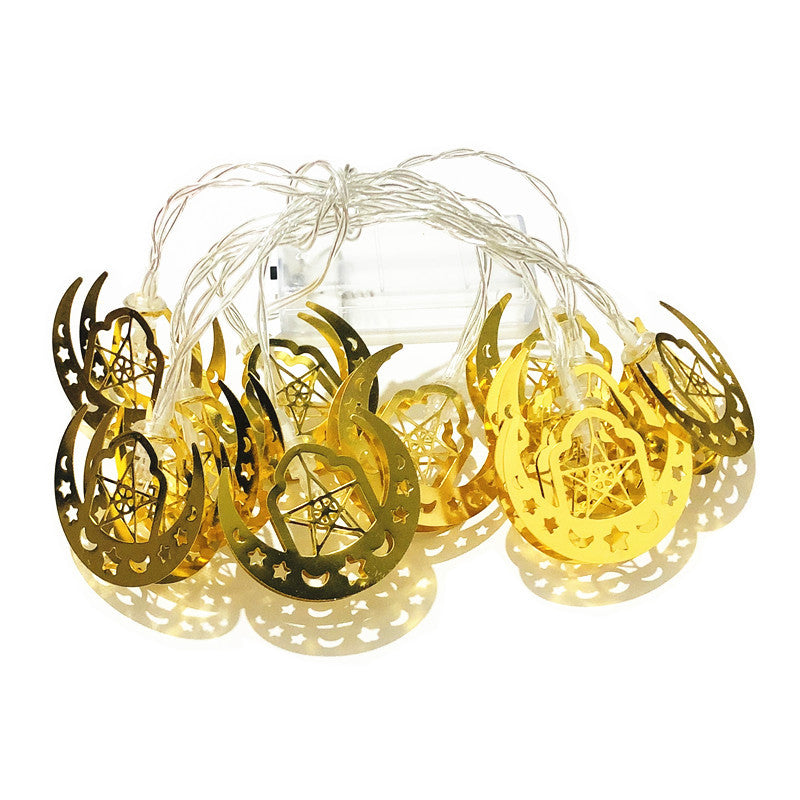 Eid Mubarak LED String Lights – Moon & Star Ramadan Battery-Powered Interior Decoration
