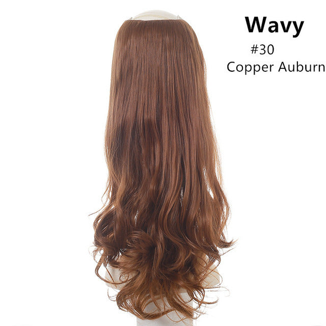 Wavy U Part Wig for Women – Clip-In Hair Extension, Invisible Half Wig, Long Blonde/Black Synthetic Hairpiece