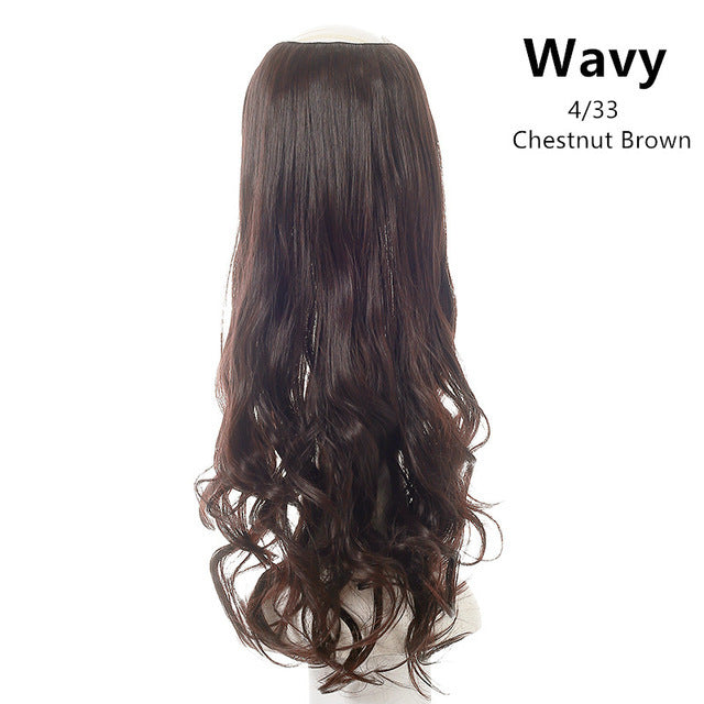 Wavy U Part Wig for Women – Clip-In Hair Extension, Invisible Half Wig, Long Blonde/Black Synthetic Hairpiece