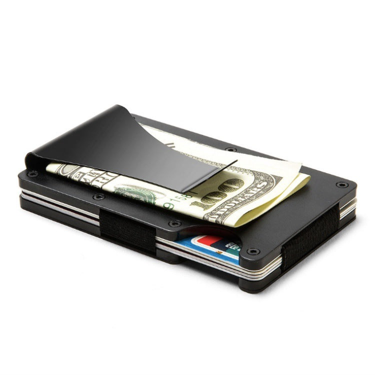 Aluminum Alloy Card Case Wallet - Carbon Fiber Design for Credit Cards