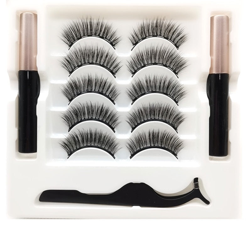 Magnetic Eyelashes & Eyeliner Set – Long-Lasting, Waterproof, Reusable Mink Lashes
