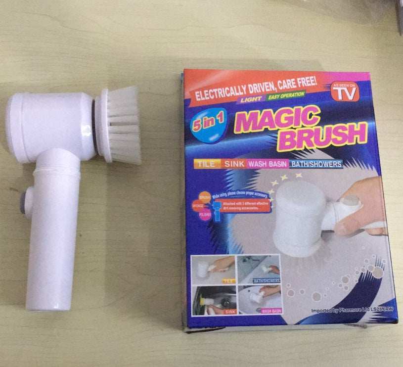 Electric Magic Cleaning Brush – 5-in-1 Bathtub and Household Scrubber