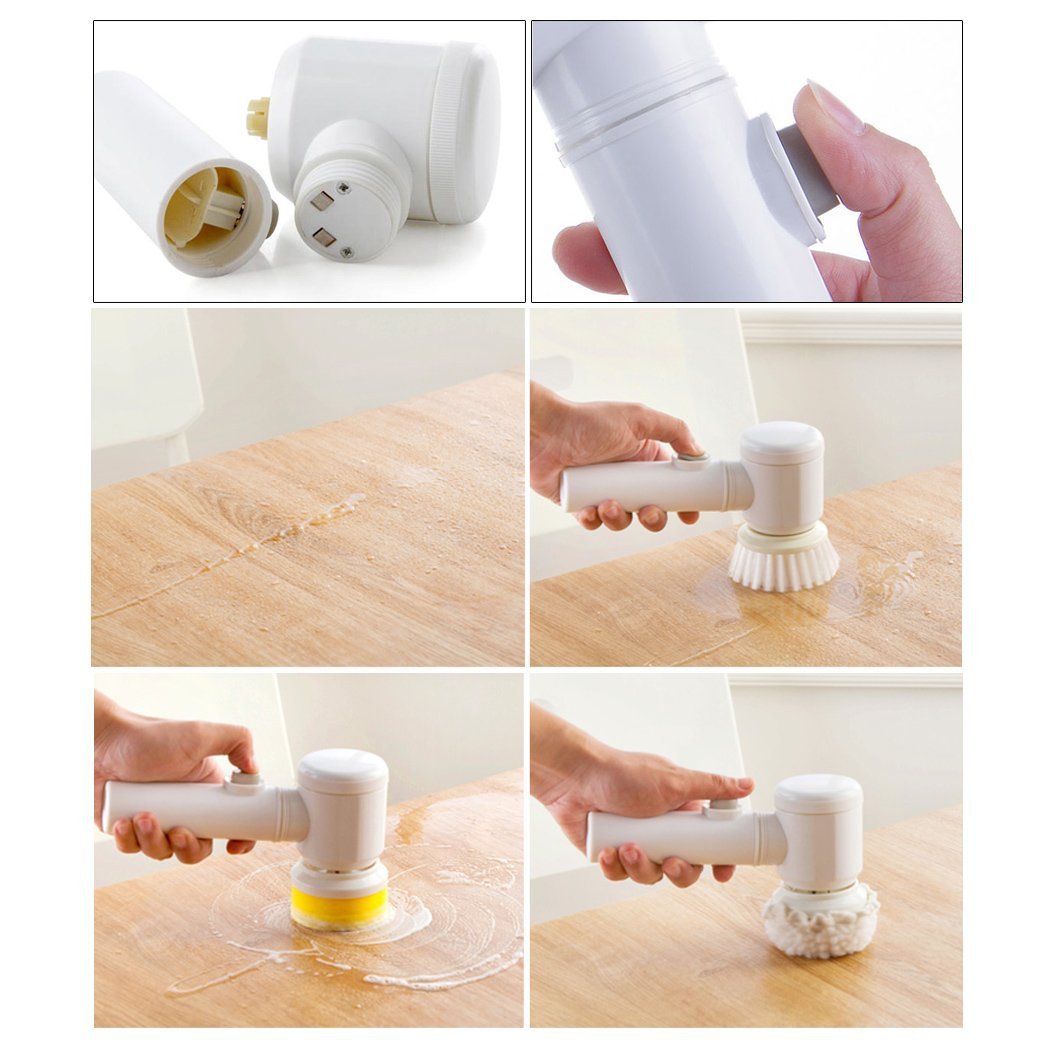 Electric Magic Cleaning Brush – 5-in-1 Bathtub and Household Scrubber