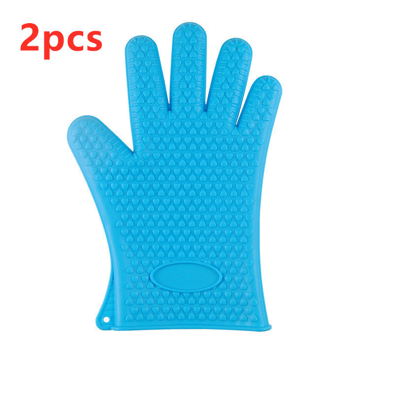 Food Grade Silicone BBQ Gloves – Heat Resistant Oven Mitts for Safe Cooking