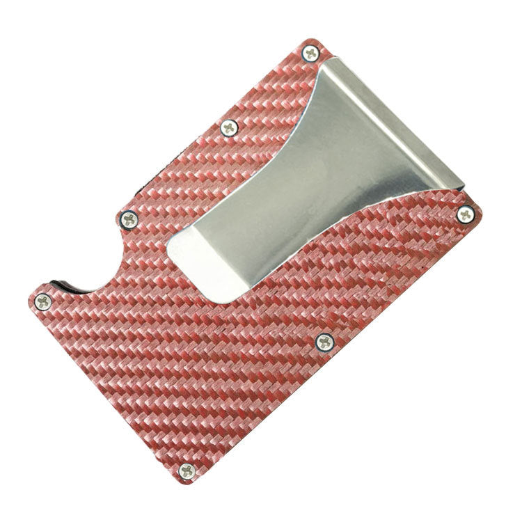 Carbon Fiber RFID Wallet - Metal Card Holder with Pumping Design