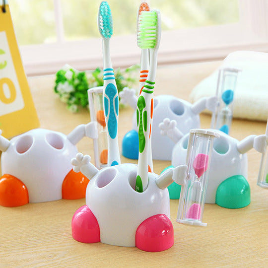 Hourglass Toothbrush Holder Timer – 3-Minute Sand Timer for Kids & Adults