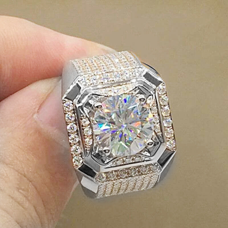 Micro-Inlaid Diamond Square Ring – Creative Fashion Jewelry
