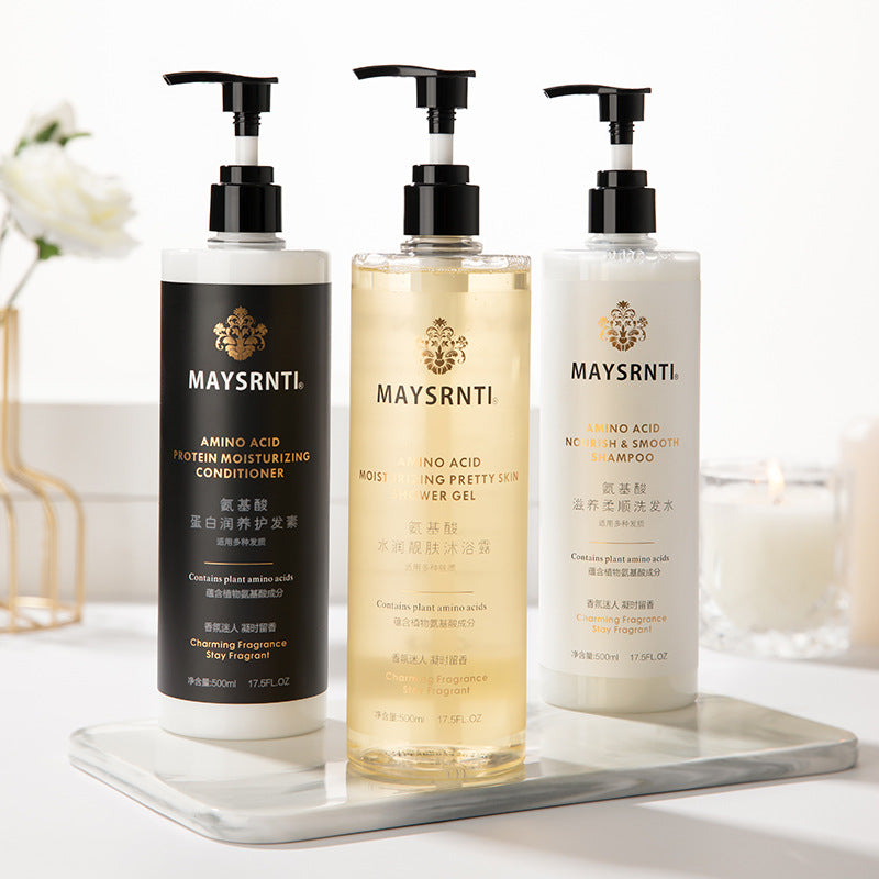 Cuzin Amino Acid Hair & Body Care Set – Shampoo, Conditioner & Shower Gel, 500ML Each
