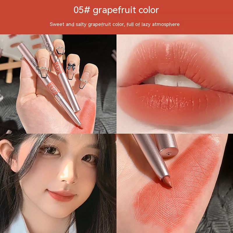 Waterproof Matte Lip Liner Pen – Rotating Lipstick, Long-Lasting Color