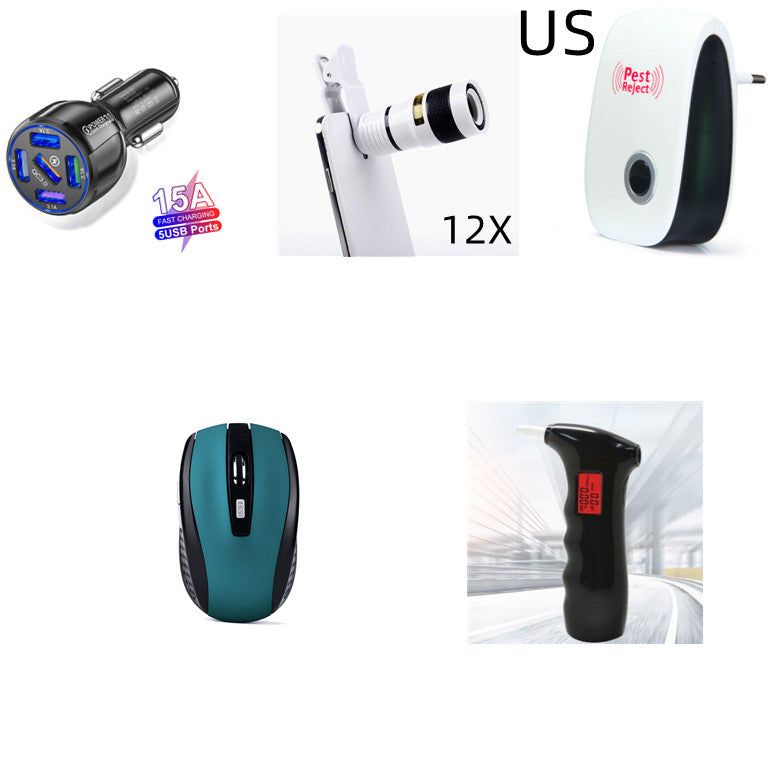 5-Port 15A QC3.0 Fast Car Charger – Multi-Device USB Charging Hub