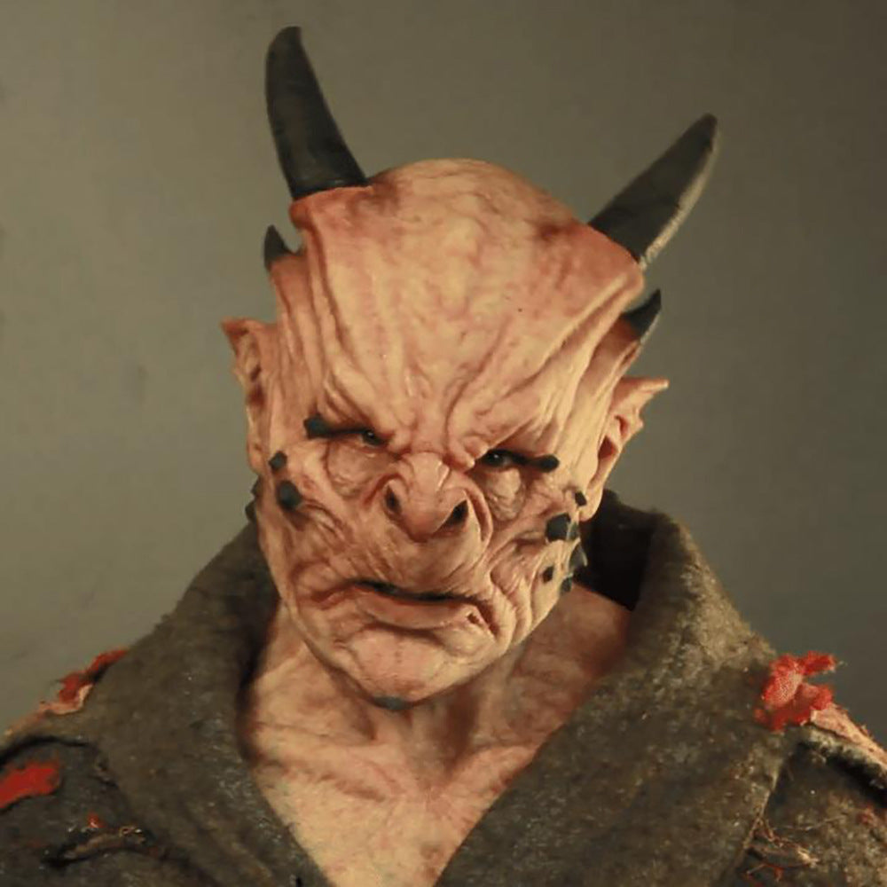 Halloween Bull Demon Horn Mask – Scary Latex Horned Mask for Parties & Cosplay