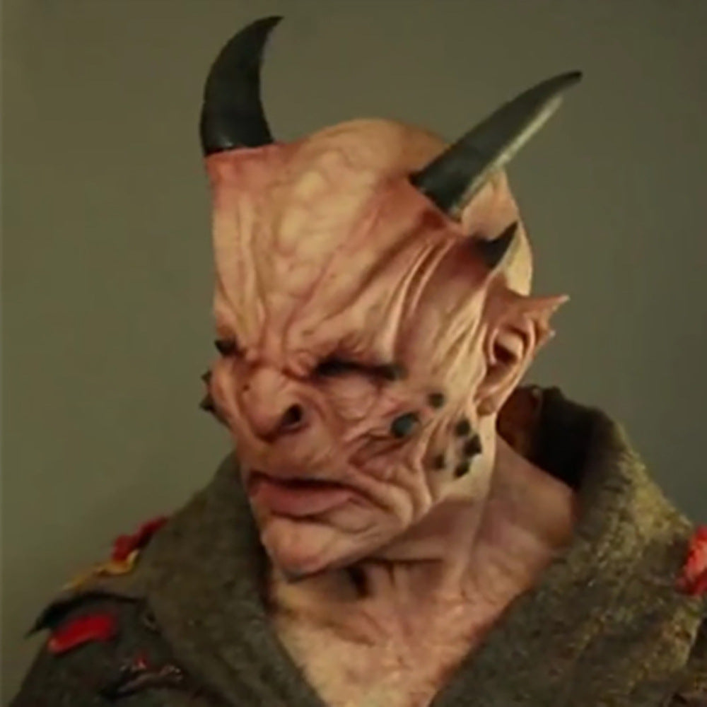 Halloween Bull Demon Horn Mask – Scary Latex Horned Mask for Parties & Cosplay