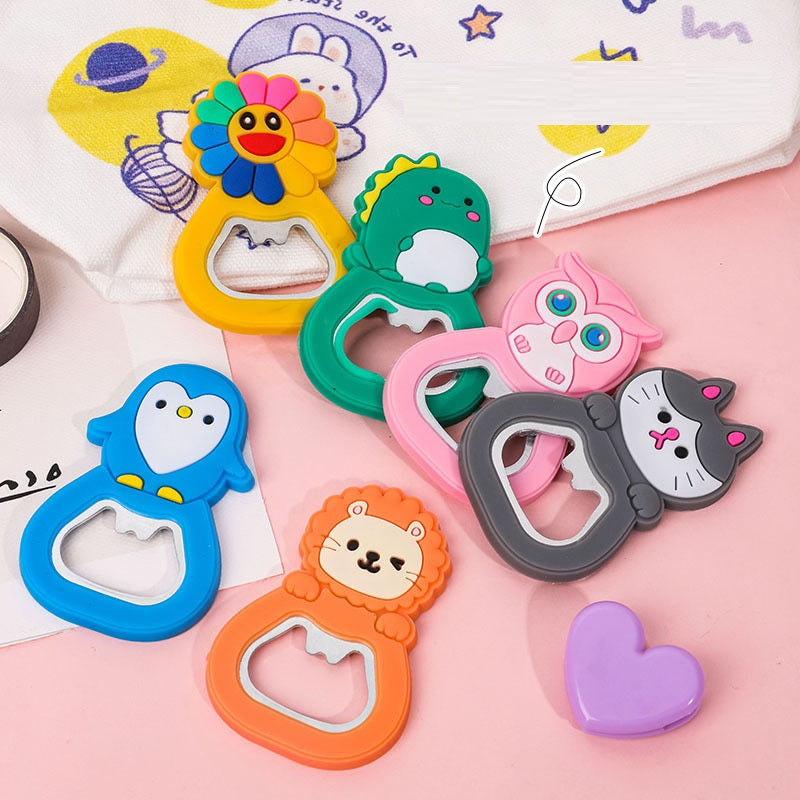 Creative Cartoon Bottle Opener – Cute Refrigerator Sticker, Multi-function Soda & Beer Opener