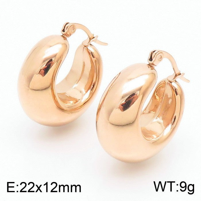 18K Titanium Steel U-Shaped Hollow Ear Clips – Glossy Finish