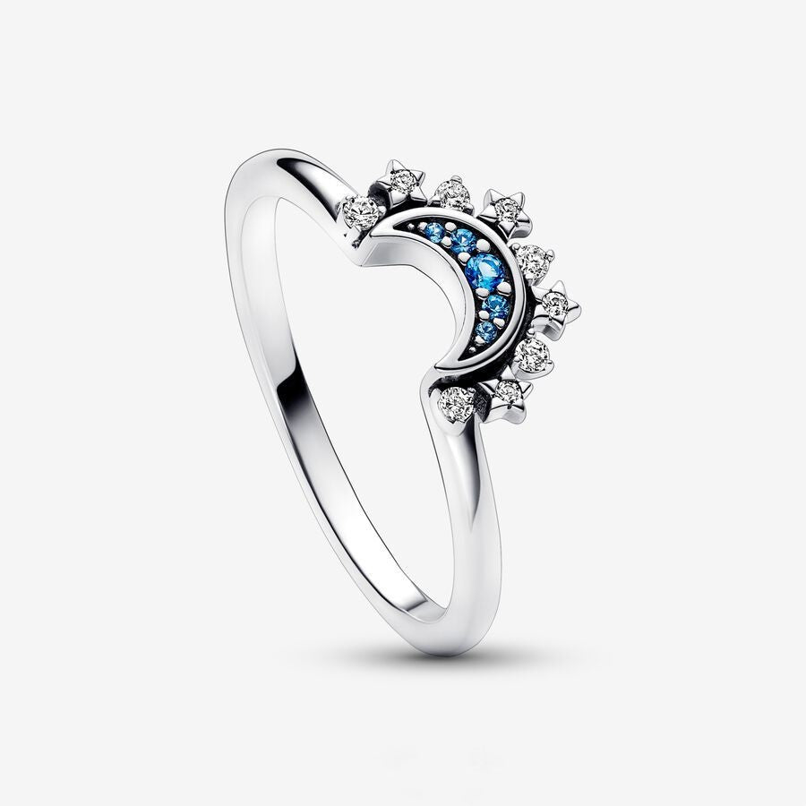 Sterling Silver Rising Sun & Blue Moon Two-in-One Ring