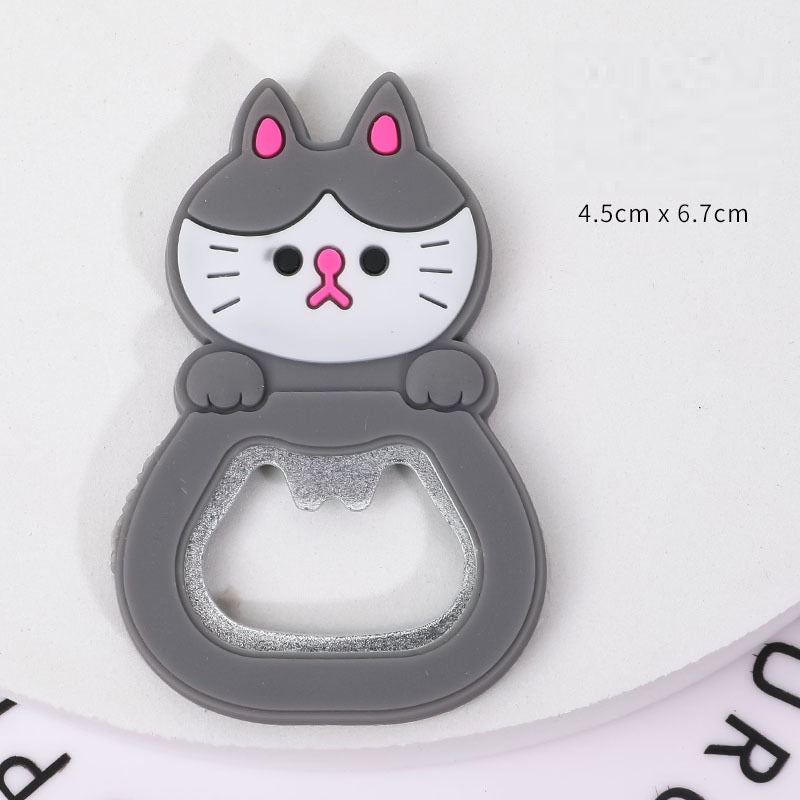 Creative Cartoon Bottle Opener – Cute Refrigerator Sticker, Multi-function Soda & Beer Opener