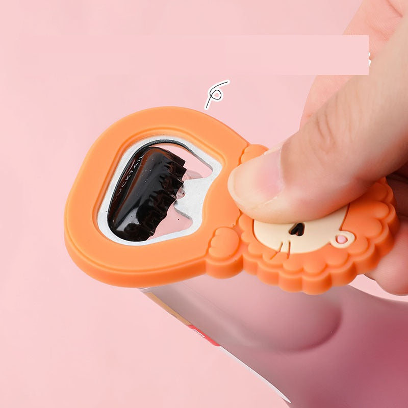 Creative Cartoon Bottle Opener – Cute Refrigerator Sticker, Multi-function Soda & Beer Opener
