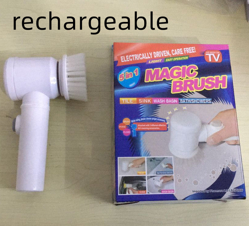 Electric Magic Cleaning Brush – 5-in-1 Bathtub and Household Scrubber