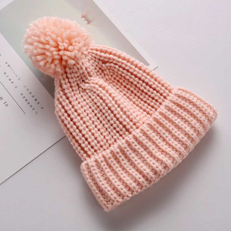Baby Wool Knit Cap with Ball – Warm Winter Hat for Boys & Girls