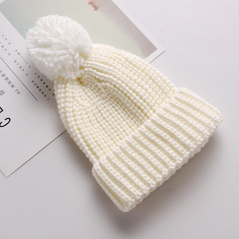 Baby Wool Knit Cap with Ball – Warm Winter Hat for Boys & Girls