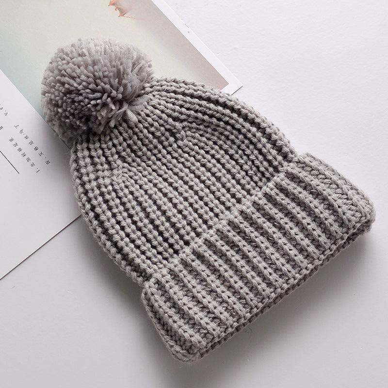 Baby Wool Knit Cap with Ball – Warm Winter Hat for Boys & Girls