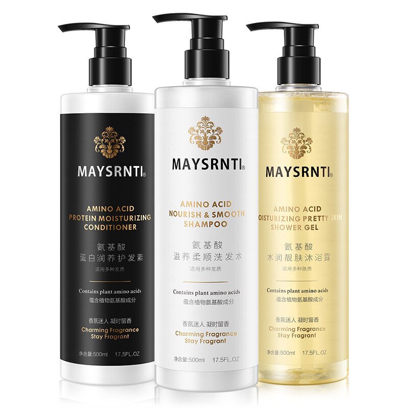 Cuzin Amino Acid Hair & Body Care Set – Shampoo, Conditioner & Shower Gel, 500ML Each