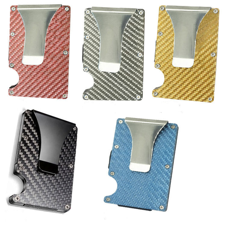 Carbon Fiber RFID Wallet - Metal Card Holder with Pumping Design