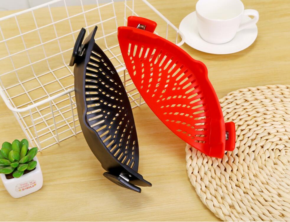 Silicone Clip-On Pot Funnel & Oil Strainer – Versatile Rice Washing Colander