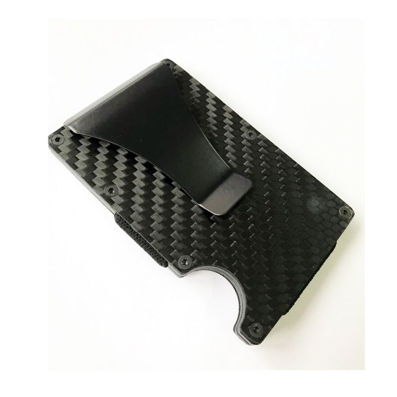 Carbon Fiber RFID Wallet - Metal Card Holder with Pumping Design
