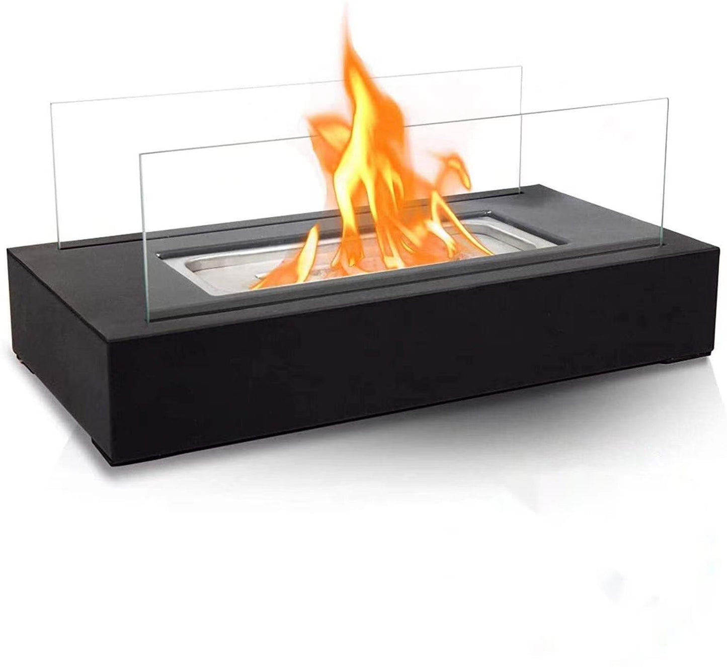 Indoor Mini Alcohol Fireplace - Modern Glass Table Fire Pit for Home & Camping