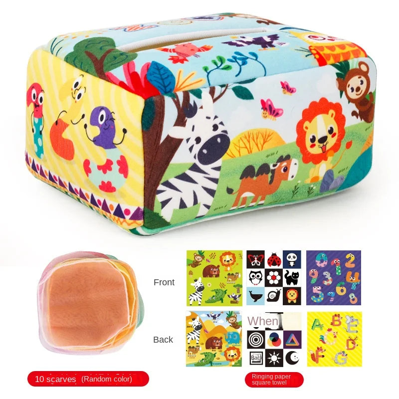 Baby Montessori Magic Tissue Box – Sensory Toy for Fine Motor Skill Development