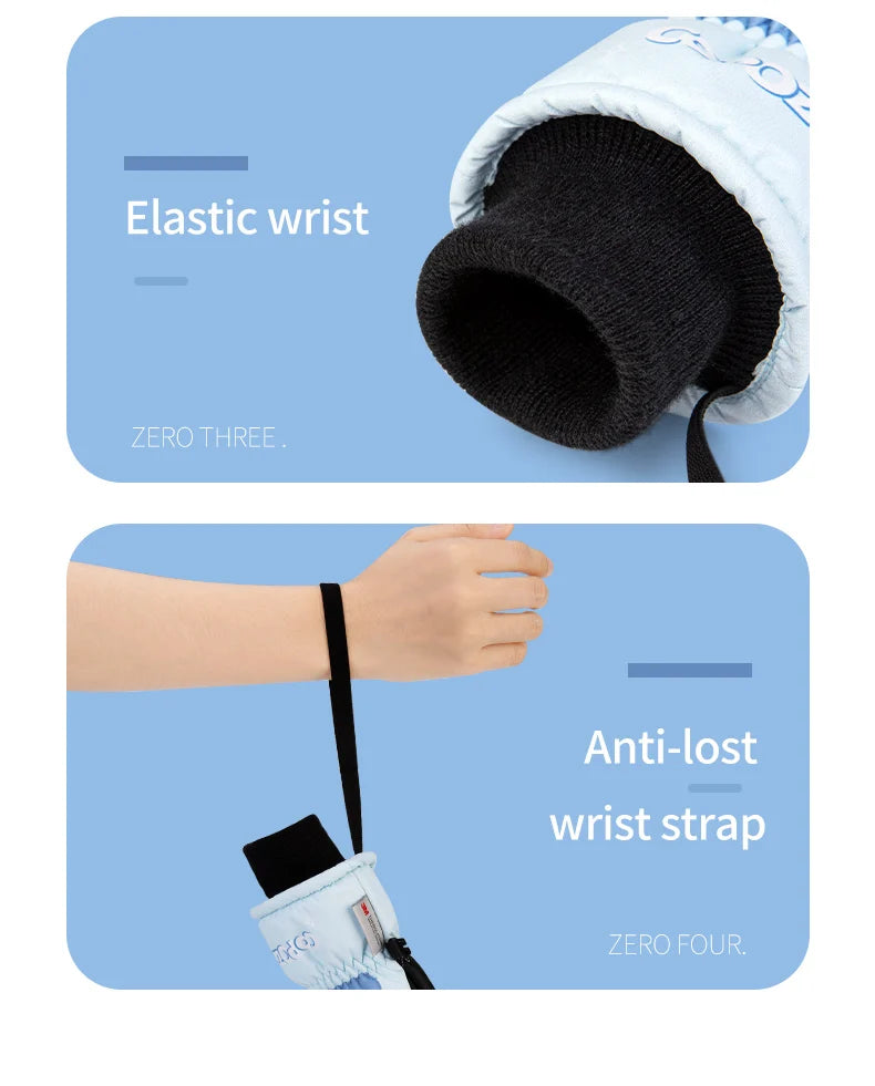 Children's Ski Gloves - Waterproof & Warm 3M Thinsulate Snowboard Gloves