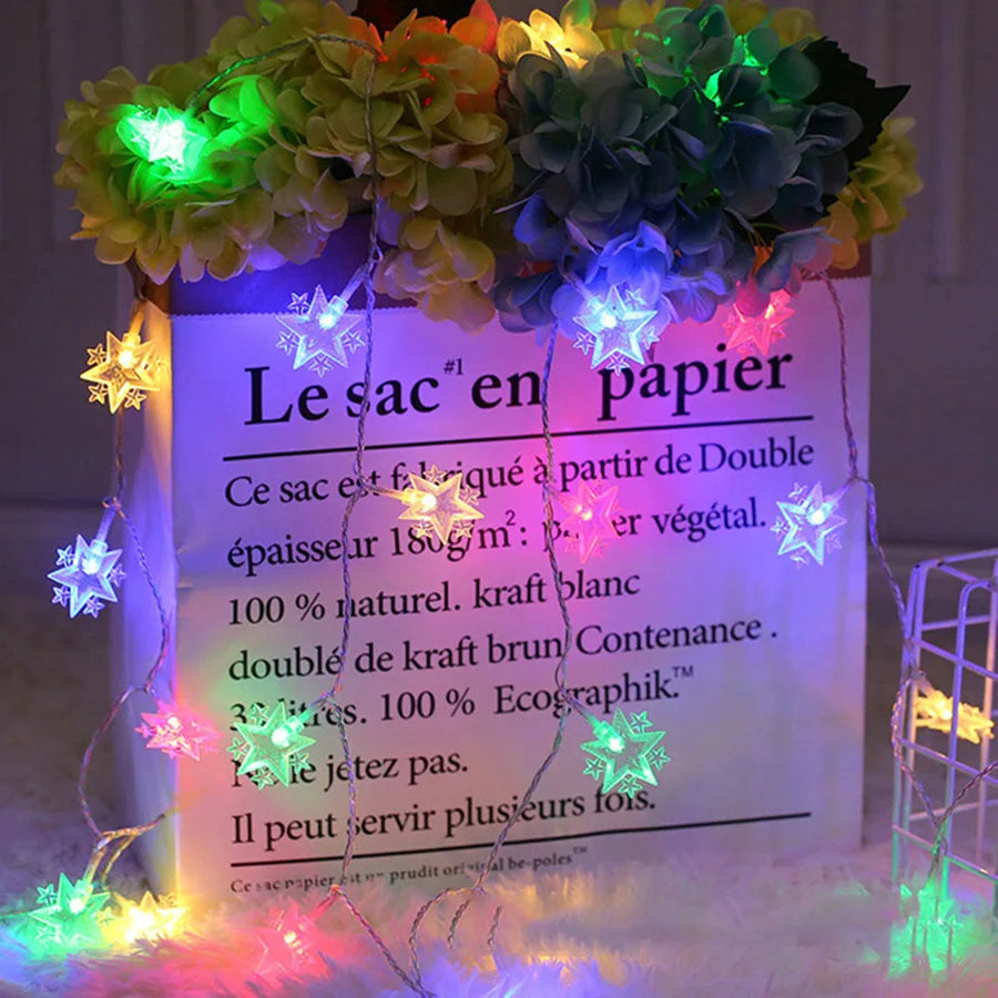 Star & Moon LED Fairy String Lights – Battery Powered Ramadan & Holiday Decoration