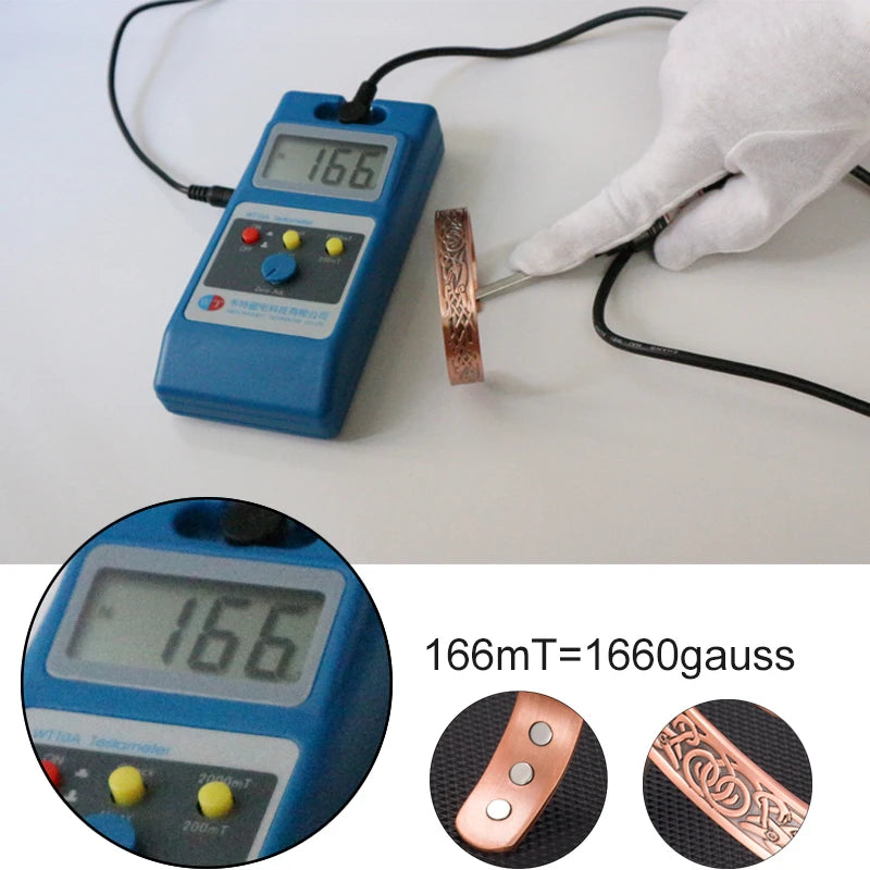Vinterly Magnetic Copper Bracelet & Ring Set – Adjustable Health Energy Jewelry for Women & Men
