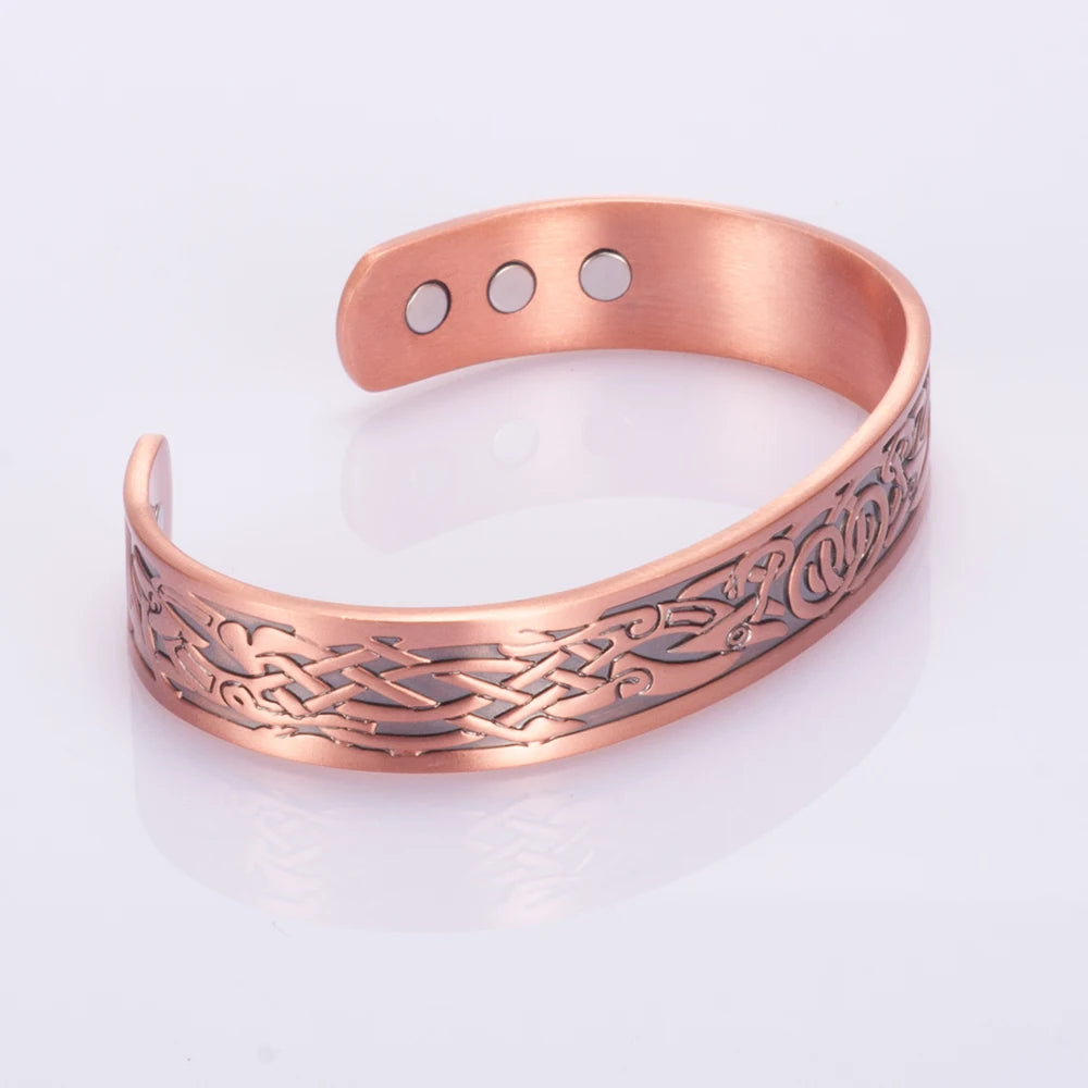 Vinterly Magnetic Copper Bracelet & Ring Set – Adjustable Health Energy Jewelry for Women & Men