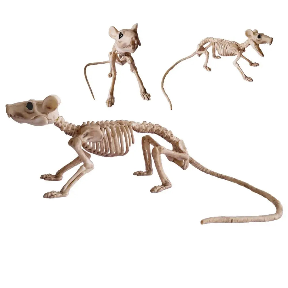 Halloween Animal Skeleton Bones – Bat, Mouse, Crow Horror Decorations for Party and Haunted House