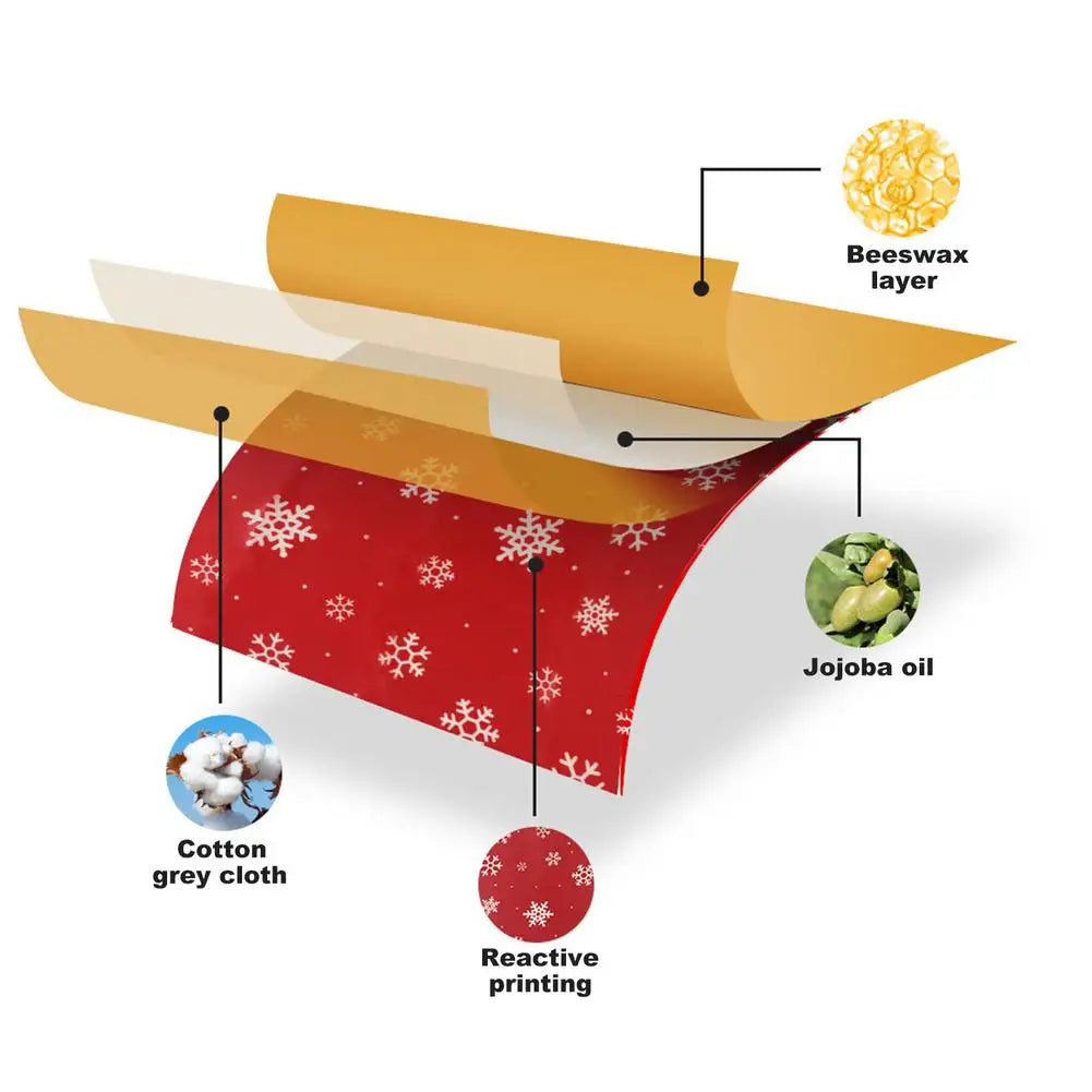 Eco-Friendly Beeswax Wraps – Organic Reusable Food Wraps with Mixed Patterns for Kitchen Storage