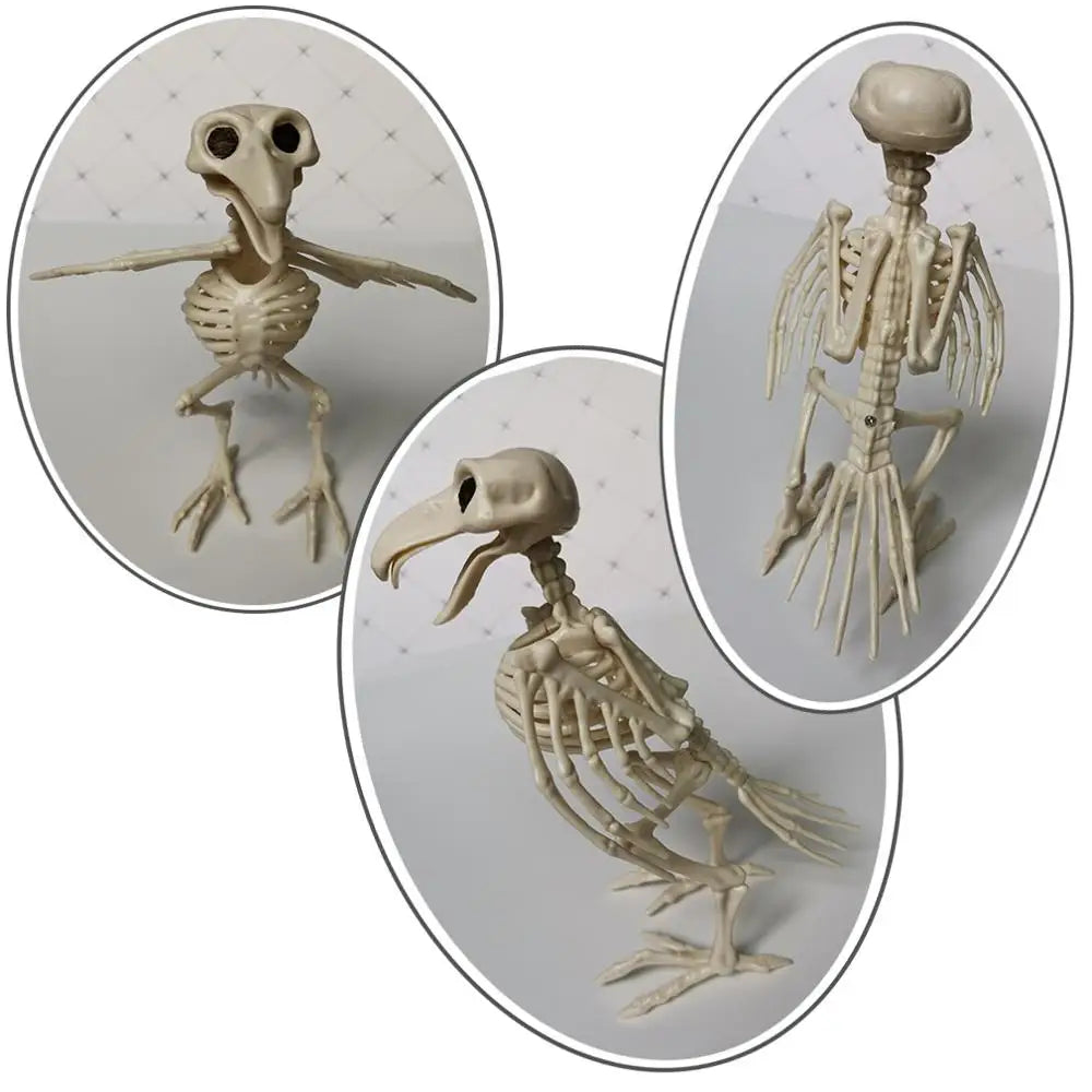 Halloween Animal Skeleton Bones – Bat, Mouse, Crow Horror Decorations for Party and Haunted House