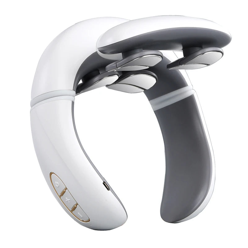 Intelligent Electric Neck Massager with Heat & Magnetic Pulse Therapy - Rechargeable