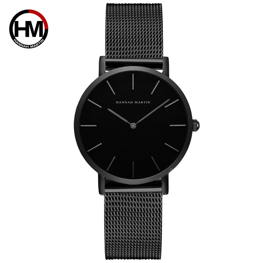 36mm Waterproof Steel Chain Watch – Nordic Minimalist Style Slim Ladies' Watch