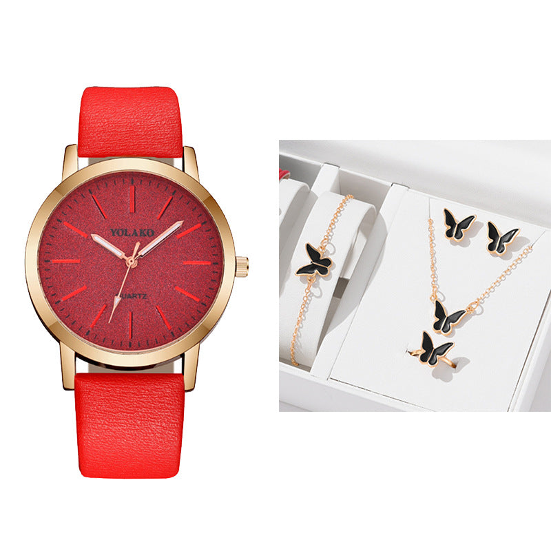 Women's Fashion Plaid Pattern Quartz Watch – Simple Digital Scale Design
