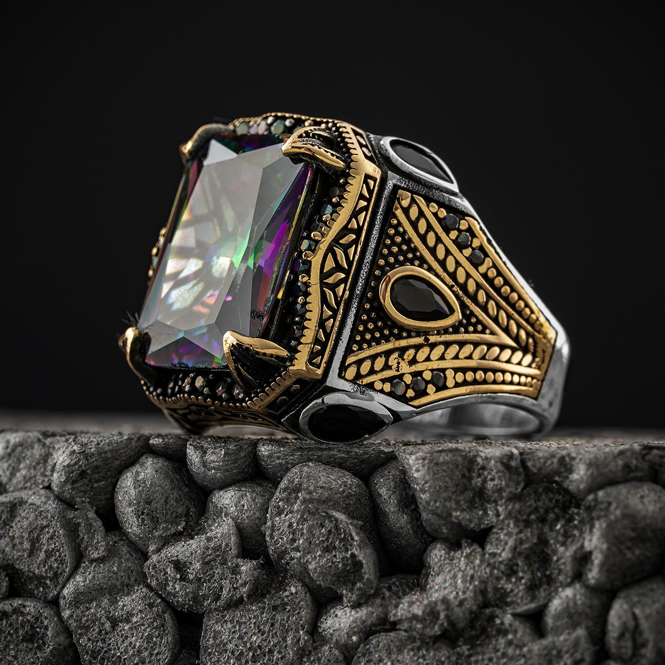 Men's Copper Ring Set – Diamond Accent Collection