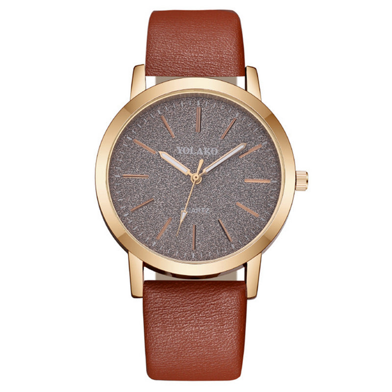 Women's Fashion Plaid Pattern Quartz Watch – Simple Digital Scale Design