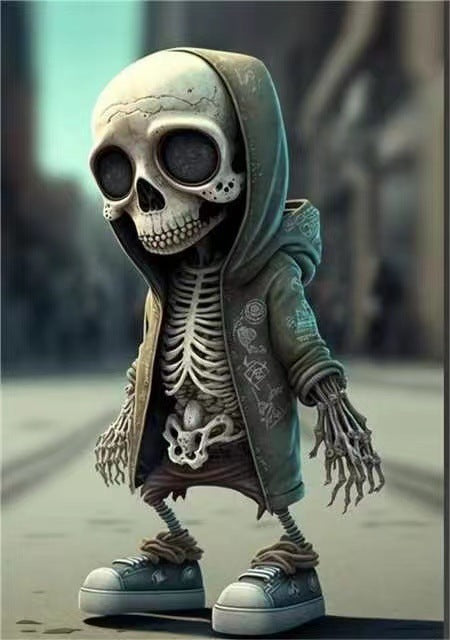 Halloween Skull Doll Decoration – Trendy Skull Design for Home & Garden